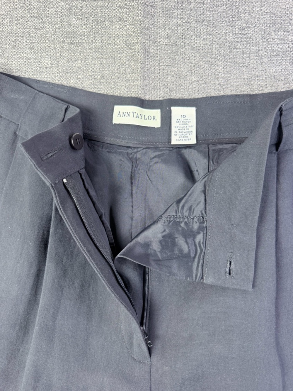 Ann Taylor Charcoal Black Pleated Bermuda Shorts - Picture 4 of 11